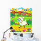 Cartoon Sheep in Eighties Wear Wall Decal