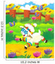 Cartoon Sheep in Eighties Wear Wall Decal