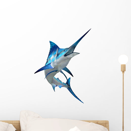 Marlin Fish White Wall Decal