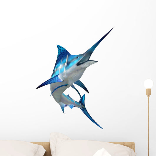Marlin Fish White Wall Decal