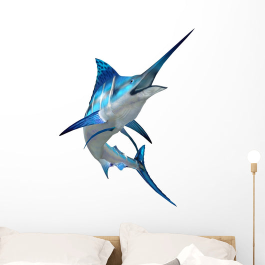 Marlin Fish White Wall Decal