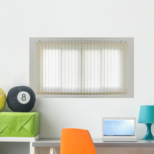 White Curtain and Window Wall Decal