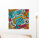 Seamless Colored Square Spiral Patter Wall Decal