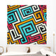 Seamless Colored Square Spiral Patter Wall Decal