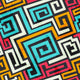 Seamless Colored Square Spiral Patter Wall Decal