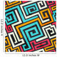 Seamless Colored Square Spiral Patter Wall Decal