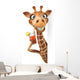 CG Giraffe Drinking Sweat Tea Wall Decal