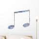Blue Eighth Note Music Symbol Word Art Wall Decal
