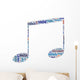 Blue Eighth Note Music Symbol Word Art Wall Decal
