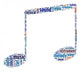 Blue Eighth Note Music Symbol Word Art Wall Decal