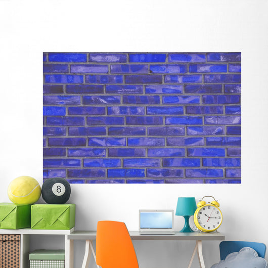 Blue Brick Wall Decal
