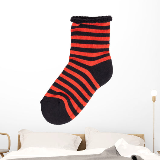 Sock Black and Orange Wall Decal