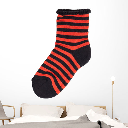 Sock Black and Orange Wall Decal