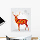 Merry Christmas Colorful Reindeer Wall Decal