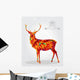 Merry Christmas Colorful Reindeer Wall Decal