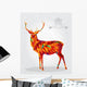 Merry Christmas Colorful Reindeer Wall Decal
