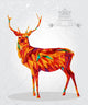 Merry Christmas Colorful Reindeer Wall Decal