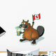 Cartoon Beaver with Beer Wall Decal