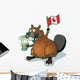 Cartoon Beaver with Beer Wall Decal