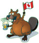 Cartoon Beaver with Beer Wall Decal