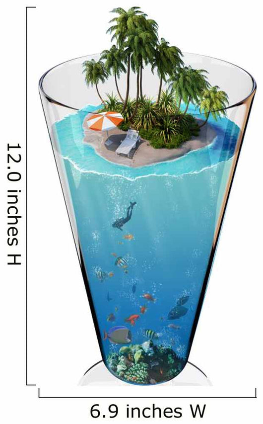 Tropical Island Glass Wall Decal