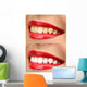 Women Smile with Teeth - Red Lipstick Wall Decal