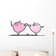 Couple Funny Pigs for Wall Decal