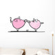 Couple Funny Pigs for Wall Decal