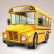 School Bus Vector Illustration Wall Decal