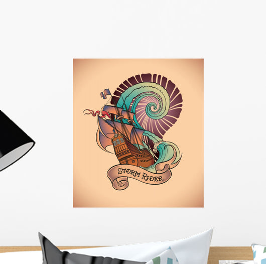 Old-school Tattoo Storm Rider Wall Decal