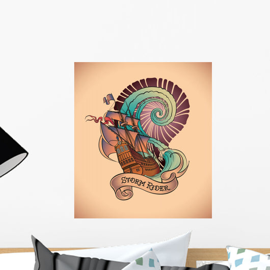 Old-school Tattoo Storm Rider Wall Decal