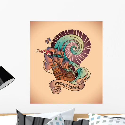 Old-school Tattoo Storm Rider Wall Decal