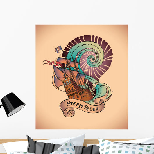 Old-school Tattoo Storm Rider Wall Decal