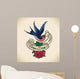 Swallow and Rose Old-school Wall Decal