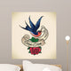 Swallow and Rose Old-school Wall Decal