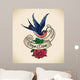 Swallow and Rose Old-school Wall Decal
