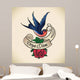 Swallow and Rose Old-school Wall Decal