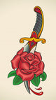 Old-school Tattoo Dagger through Wall Decal