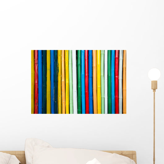 Colorful Bamboo Fence up Wall Decal