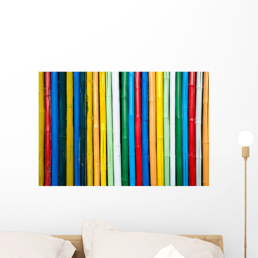 Colorful Bamboo Fence up Wall Decal