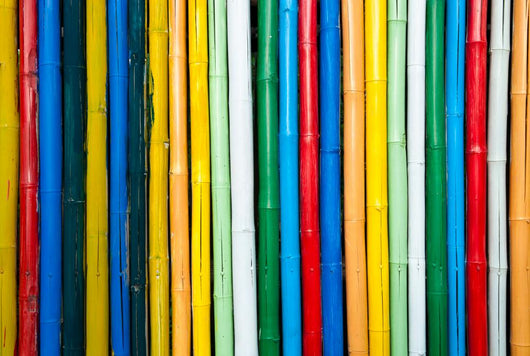 Colorful Bamboo Fence up Wall Decal