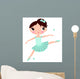 Cute Cyan Ballerina Girl Wall Decal