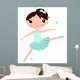 Cute Cyan Ballerina Girl Wall Decal