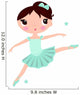 Cute Cyan Ballerina Girl Wall Decal