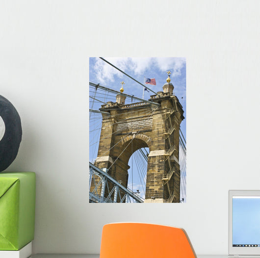 Roebling Suspension Bridge Cincinnati Wall Decal