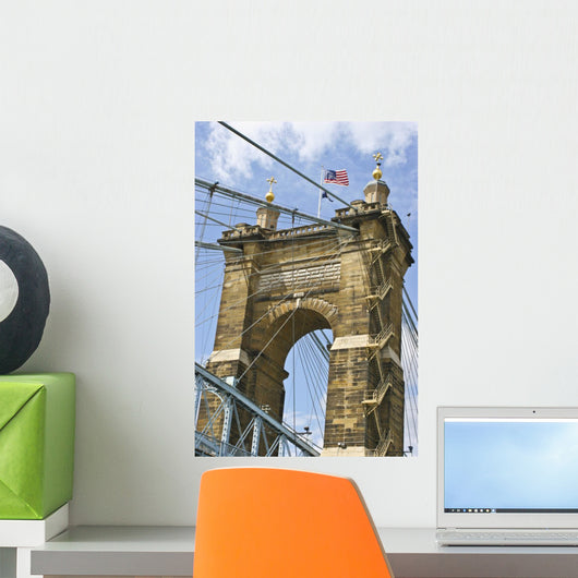 Roebling Suspension Bridge Cincinnati Wall Decal