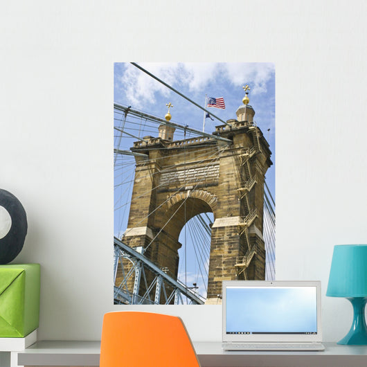 Roebling Suspension Bridge Cincinnati Wall Decal