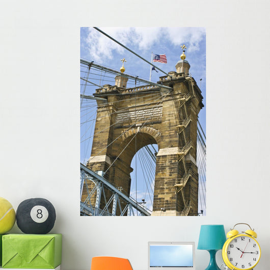 Roebling Suspension Bridge Cincinnati Wall Decal