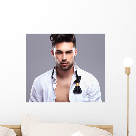Closeup Attractive Young Man Wall Decal