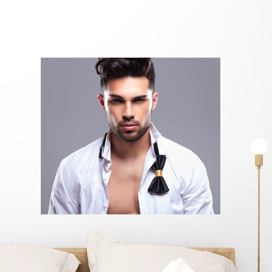 Closeup Attractive Young Man Wall Decal